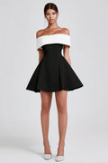 Black and White Short A-Line Cocktail Dress
