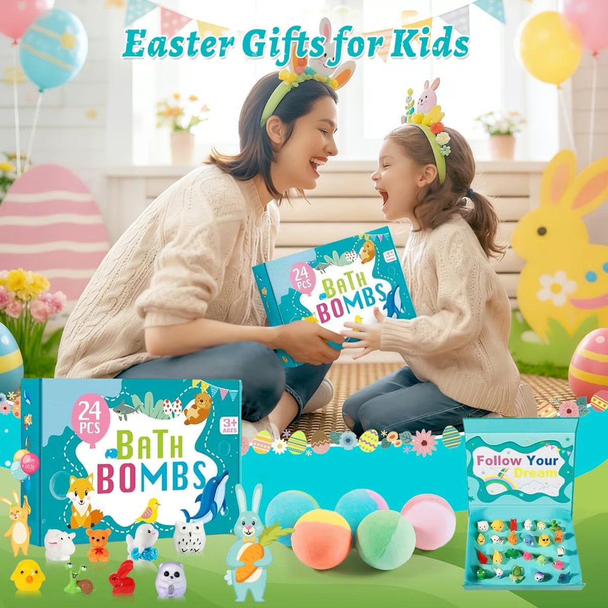 🔥LAST DAY 50% OFF- Free Shipping - 🛁 Natural Bath Bombs for Kids with Mega Bubbles & Surprise Inside 🥚✨ Same as in the video